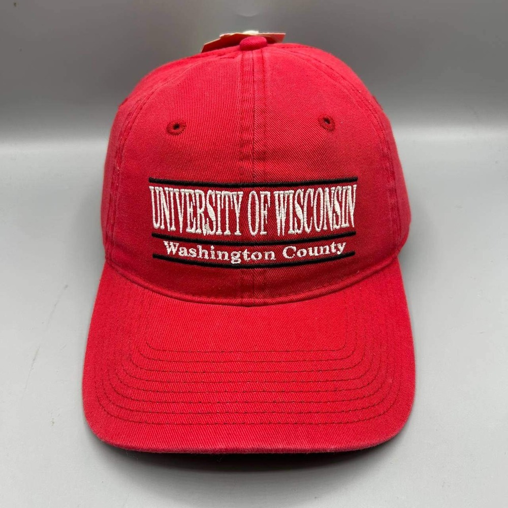 University of Wisconsin Hat Men Red The Game Strap Back Cap Cotton New